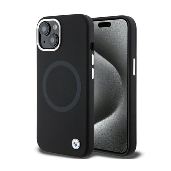 BMW BMHMP15MSILBK2 IPHONE 15 PLUS / 14 PLUS 6.7 \"SORT / SORT SIGNATURE FLYDENDE SILIKONE MAGSAFE