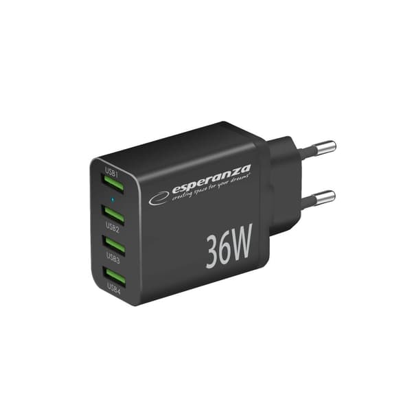 ESPERANZA QUICK POWER OPLADER 36W 4x USB-A QC 3.0 18W