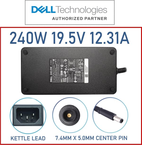 Dell 240W AC-virtalähde 7,4 mm liittimellä
