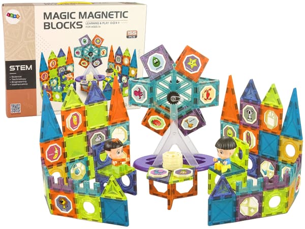 3D Magnetiska Byggklossar Pariserhjul 155 delar