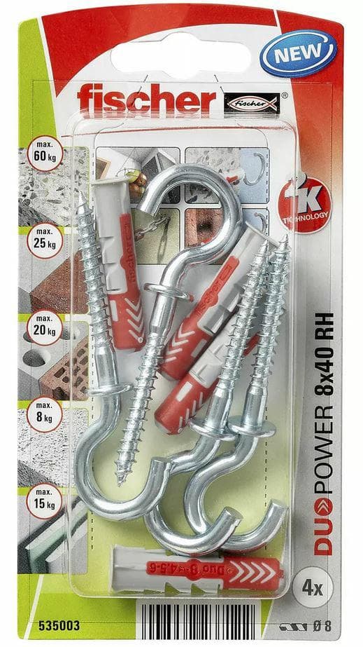 FISCHER KOLEK DUOPOWER 8x40 MED SKRUEKROG /4 stk.
