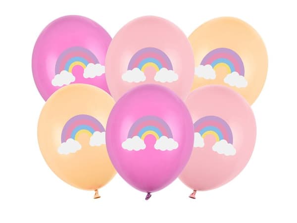Balloner 30 cm, Tecza, mix (1 pk./6 stk.)