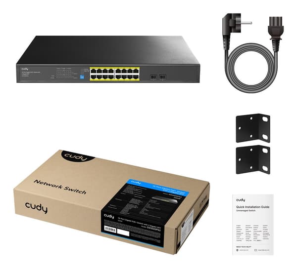 Switch GS1020PS2 16xGE PoE+ 200W 2xSFP