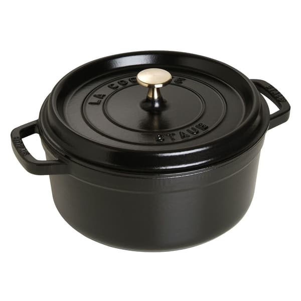 Staub La Cocotte 24cm pyöreä Musta, Valurauta