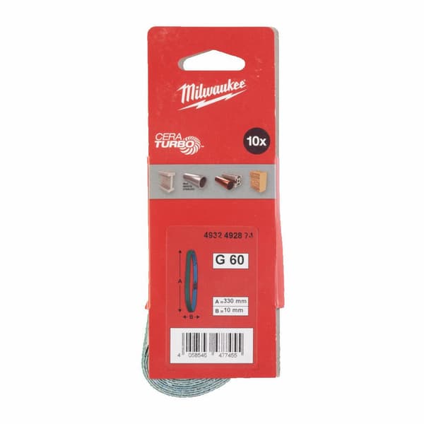 MILWAUKEE ENDELØSE SLIBEBÅND 10mm x 330mm P 60/10stk