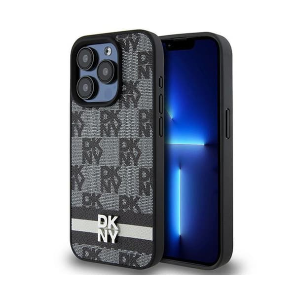 DKNY DKHCP15XPCPTSSK iPhone 15 Pro Max 6.7\" sort/sort hardcase Læder Ternmønster & Printede Striber