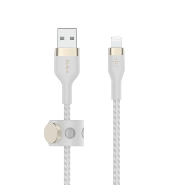 Belkin Flex Lightning/USB-A 1m mfi cert., vit CAA010bt1MWH