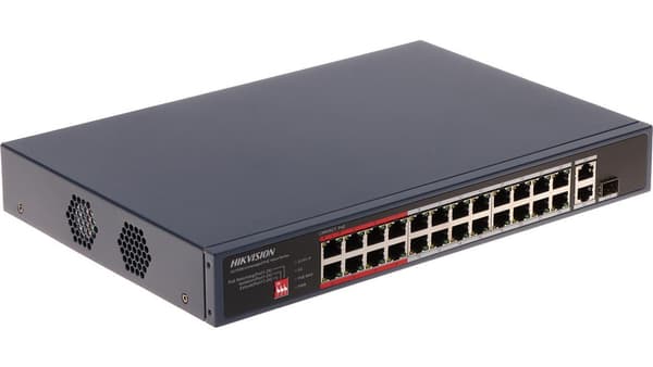 Hikvision DS-3E0326P-E/M (C) 24-portars Fast Ethernet ohanterad POE-switch