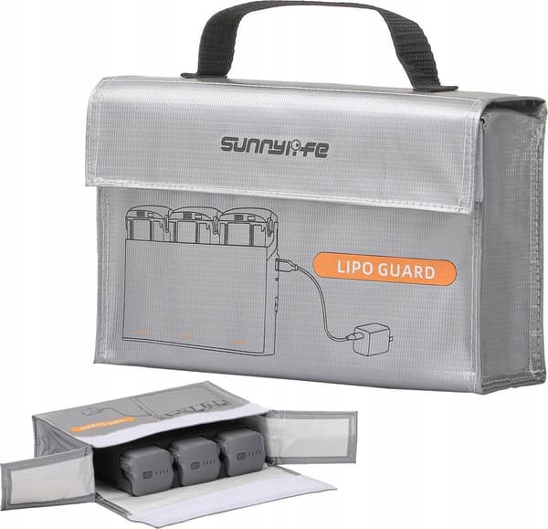 SunnyLife etui til 3x genopladelig batterioplader til Dji Mini 4k/ Air 3/ Avata 2/DC830-s