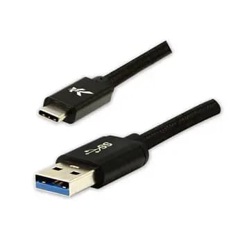 USB Logo USB-A-kabel - USB-C 1 m svart