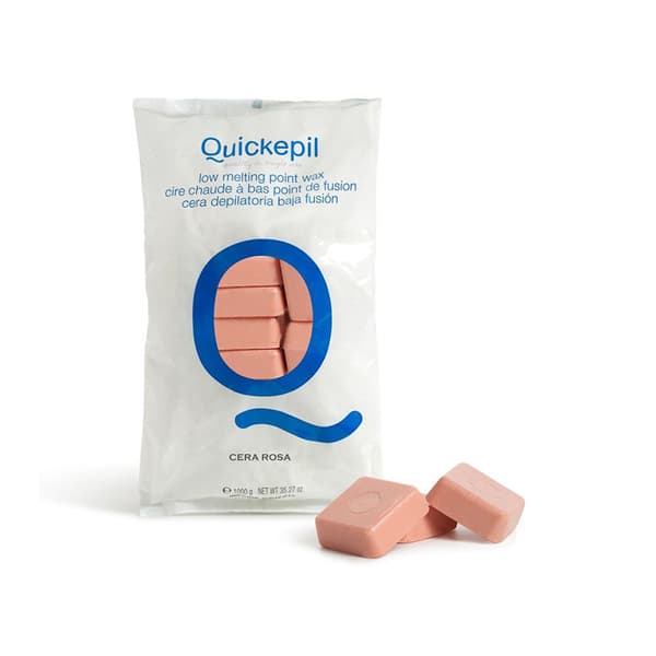 QUICKEPIL HÅRFJERNELSESVAX ROSE HÅRD STRIMMELFRI HÅRFJERNELSE 1KG ROSE