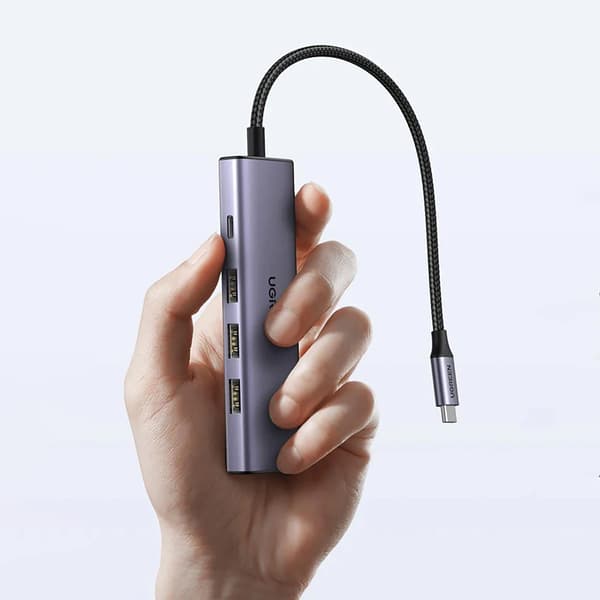 Ugreen CM511 15597 5-i-1 USB-C - USB-C PD / HDMI / 3x USB-A 3.0 HUB - Grå