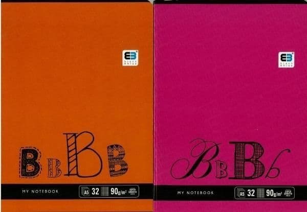 Notesbog A5/32K farvelinje Sort&Blå (10 stk)