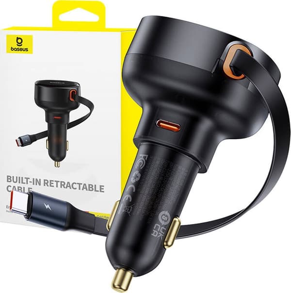 Baseus Enjoyment Pro USB-C (hun) / USB-C (han) 60W biloplader - Sort
