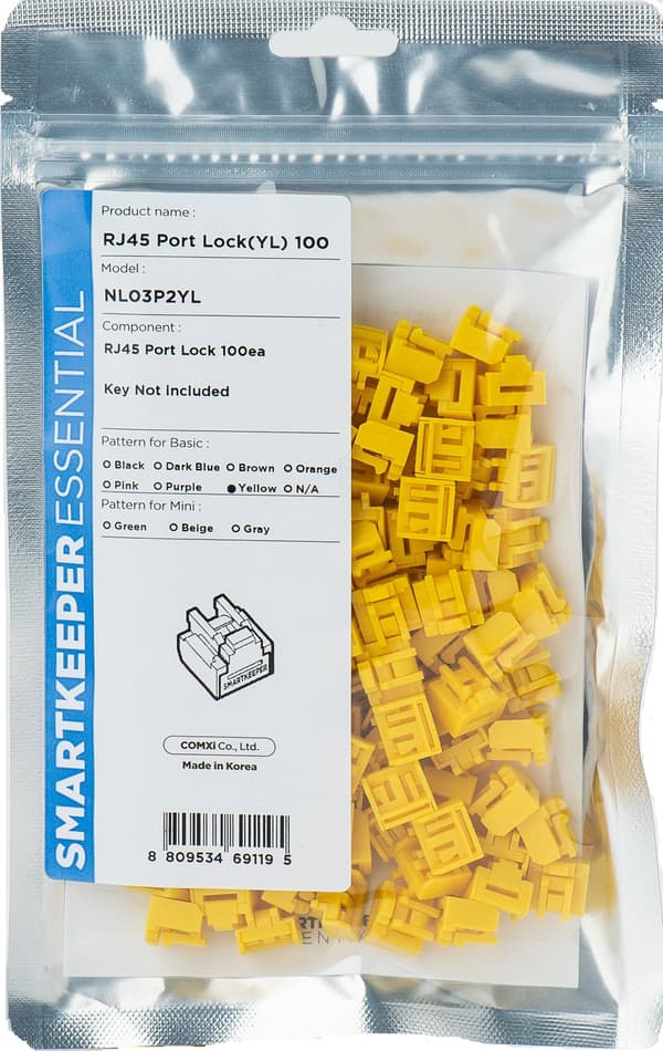 SmartKeeper Basic blocker \"RJ45 Port\" gul 100 st