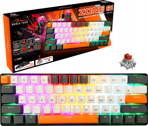 MEDIA-TECH Mekanisk Tastatur ZONE 61 MT1258