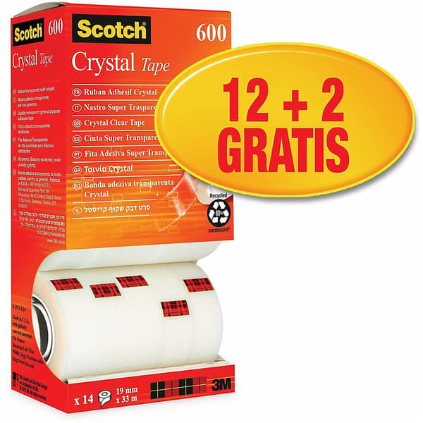 Scotch Office Tasma SCOTCH® Crystal (6-1933R14), 19mm, 33m, 12+2st GRATIS