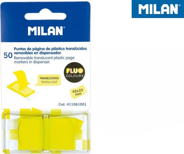 Indexflikar fluo gul 50st MILAN