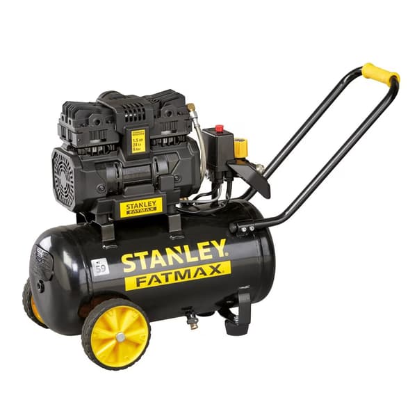 STANLEY OLJEFRI LUFTKOMPRESSOR 24L/1,5HK/8BAR 160l/min. LJUDDÄMPAD