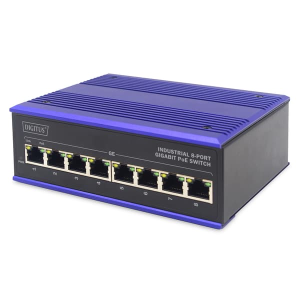 DIGITUS Switch DN-651121 - 8 portar - 8x GE (10/100/1000) - 8x PoE