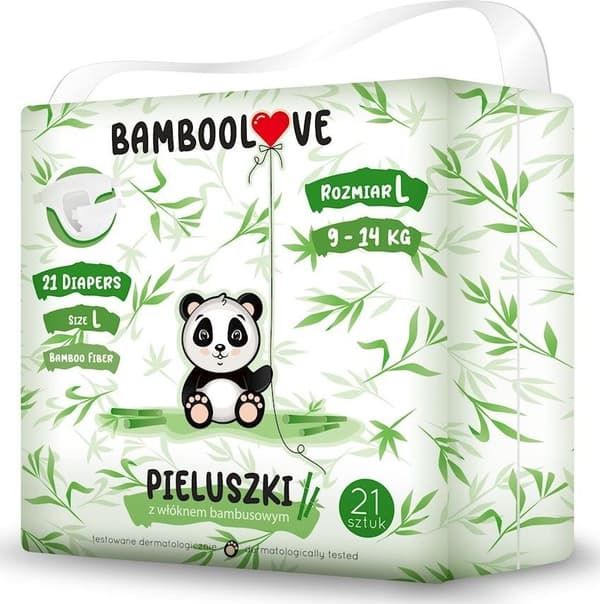 Bamboolove-vaipat bambupinnoitteella L, 9-14 kg, 21 kpl.