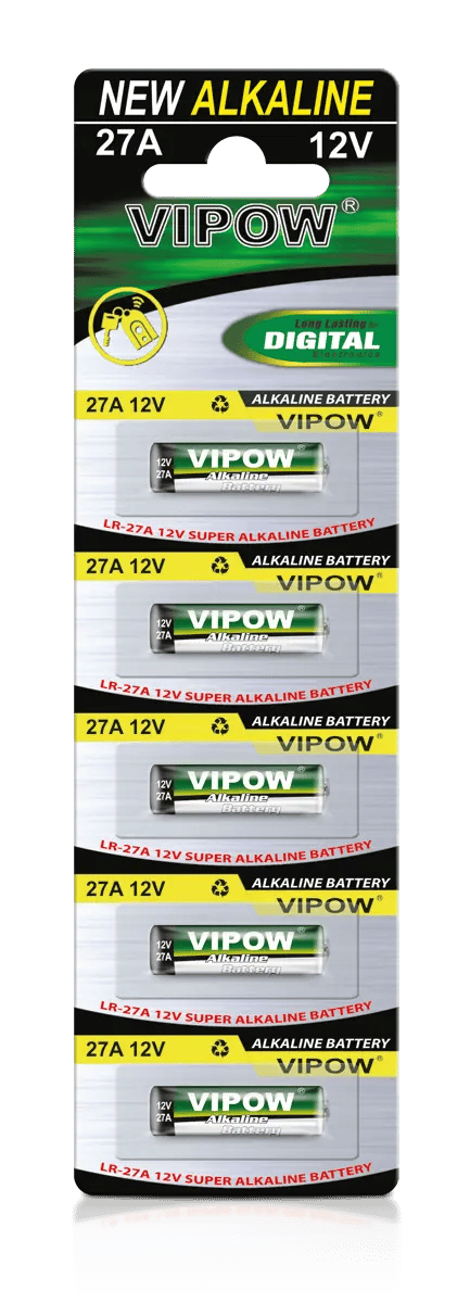 Alkalinebatterier VIPOW LR27A 5 stk/bl.