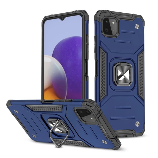 Wozinsky Ring Armor robust hybridcover + magnetisk holder til Samsung Galaxy A22 4G blå