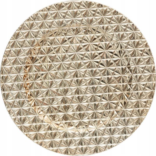 Atmosphera Tallriksunderlägg i geometriskt mönster, guld, Ø 33 cm