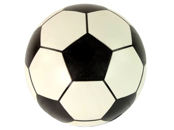 Bold Hvid Sort Gummi Stor 23 cm Let