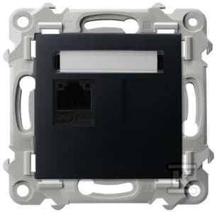 SAPHIR Computerstik enkelt, kat. 5e MMC sort metallic GPK-1z/k/m/33