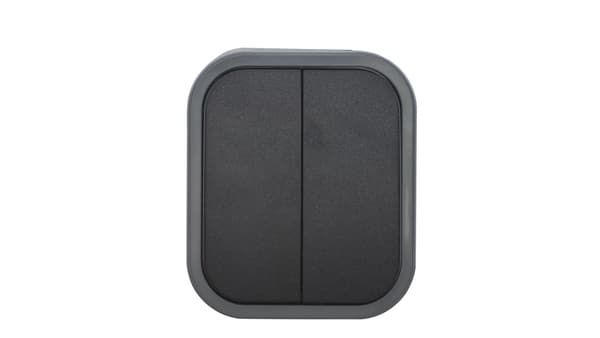 B2 Påbygget Dobbeltstik 10A 250V IP54 grå/sort 00060278