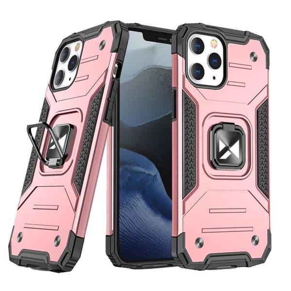 Wozinsky Ring Armor robust hybridfodral + magnetfäste för iPhone 13 Pro rosa