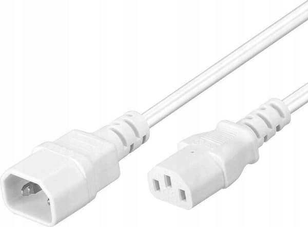 PREMIUMCORD Nätverkskabel 230V, C13-C14, vit 3m