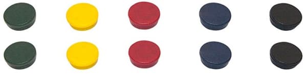 Bi-Office Magneter Runde Diameter 30MM, 10 STK Blandede Farver