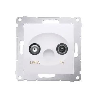 Simon 54 Premium TV-DATA-uttag två utgångsportar F-typ (modul) vit DAD1.01/11