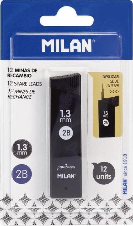 Grafit til blyant 2B 1,3 mm 12 stk. MILAN
