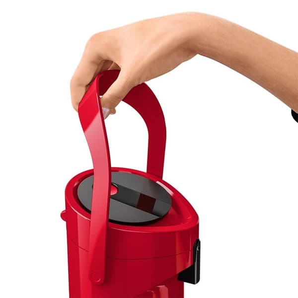 PONZA 1,9 litran tyhjiöpumppukannu (punainen (kiiltävä), Comfort Press)