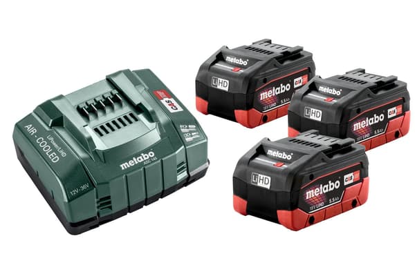 METABO BATTERIPAKET 3 x 5.5Ah LIHD + BATTERILADDARE ASC 145