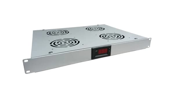 Alantec Ventilationspanel 19\" 1U 4 blæsere, Termostat, Grå (SA-F-1U-4-T-S)