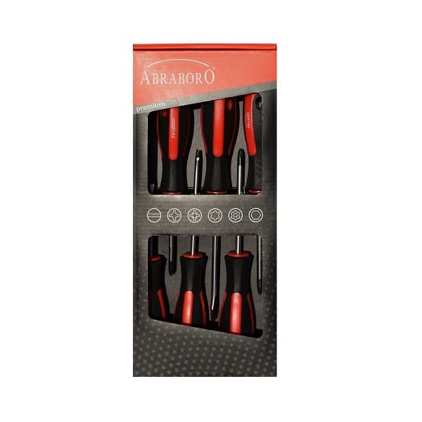 Abraboro borrset, platt, PH, PZ 6 delar (AB52006001)