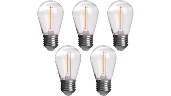 LED pære E27 230V 1W 60lm kugle hvid varm 5 stk. til guirlander