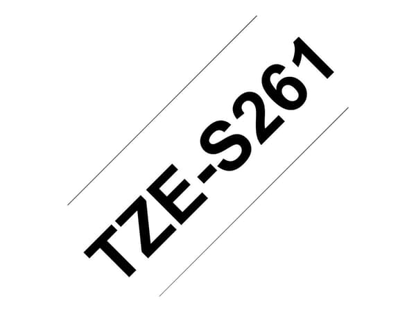 Brother laminerad tejp TZeS261 - Svart på vit