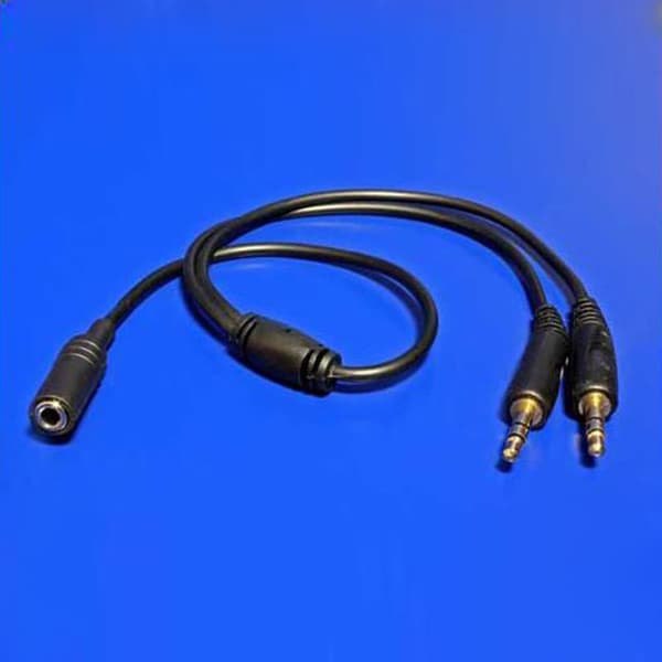 Lydreduktion, Jack, Jack (3,5 mm) F (2-ben) -Jack (3,5 mm) 2x M, 0, Stereo, Sort