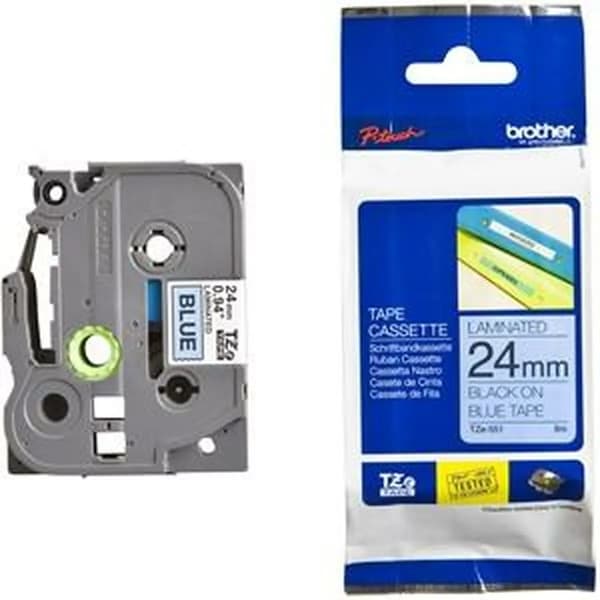 Brother lamineret tape TZe-551 - Sort på blå