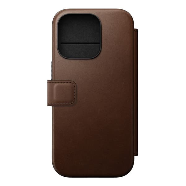 Nomad Modern læderfolio, brun - iPhone 16 Pro