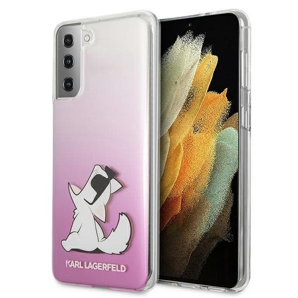 Originalt KARL LAGERFELD Hardcase KLHCS21MCFNRCPI til Samsung S21 Plus (Choupette Fun / pink)