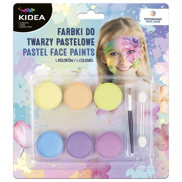6 farver pastel ansigtsmaling KIDEA