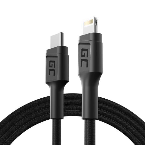 USB-C > Lightning (ST-ST) 1m Green Cell Svart
