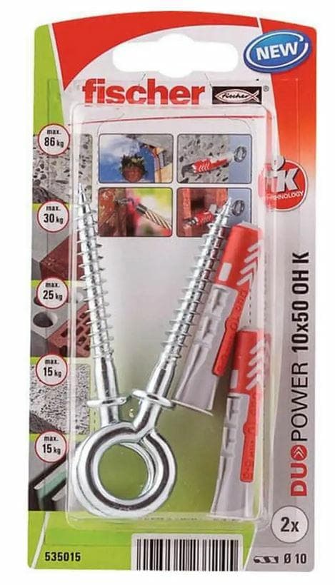 FISCHER KOLEK DUOPOWER 10x50 MED ØJESKRUE /2stk