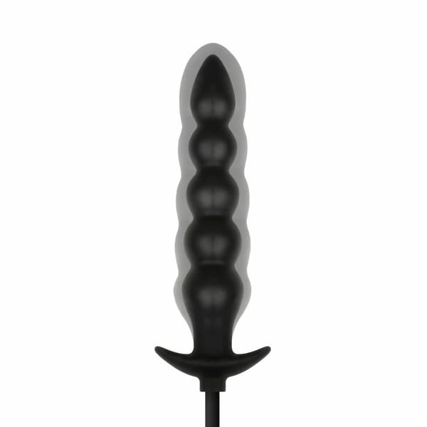 Anal Collection Oppustelig Plug med Pumpe 20cm Sort - Justerbart Perlesystem